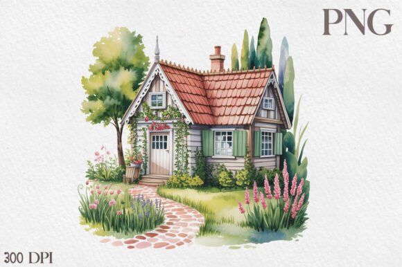 Download Watercolor House Clipart PNG - Png Collection