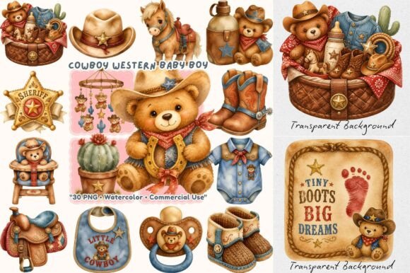 Download Cowboy Baby Boy Teddy Bear Western PNG - Png Collection