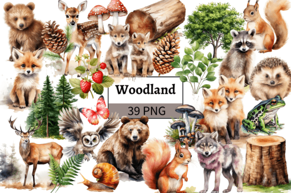 Download Woodland Animals Clipart Bundle PNG - Png Collection