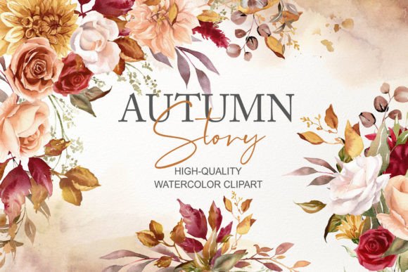 Download Autumn Flowers Watercolor Clipart PNG - Png Collection