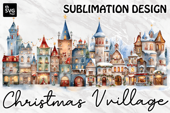 Download Christmas Village Sublimation Designs - Sublimation design Collection
