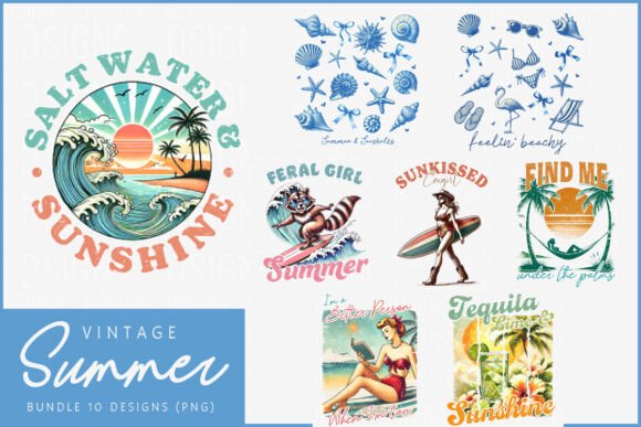 Download Vintage Summer Bundle Sublimation Png - Png Collection