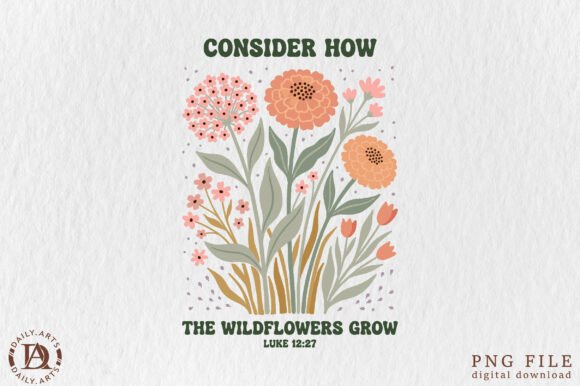 Download Retro Wildflower Meadow Christian Png - Png Collection