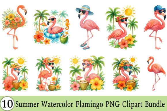 Download Summer Watercolor Flamingo PNG Clipart - Png Collection