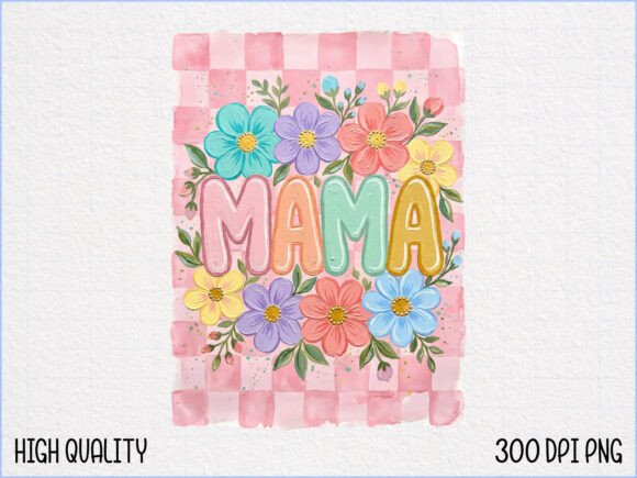 Download Colorful Flower Mama Design PNG - Png Collection