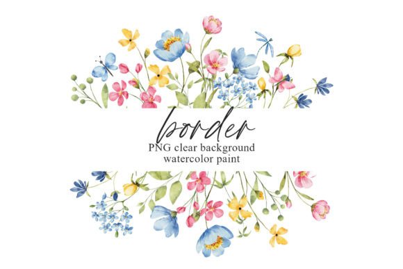 Download Watercolor Flower Frame Border, PNG - Png Collection