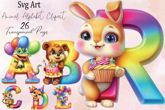 Download Cute Animal Alphabet Clipart PNG Bundle - Png Collection