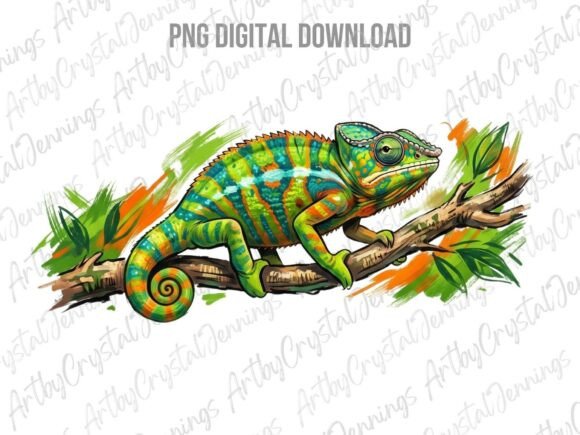 Download Chameleon Lizard Watercolor Clipart PNG - Png Collection